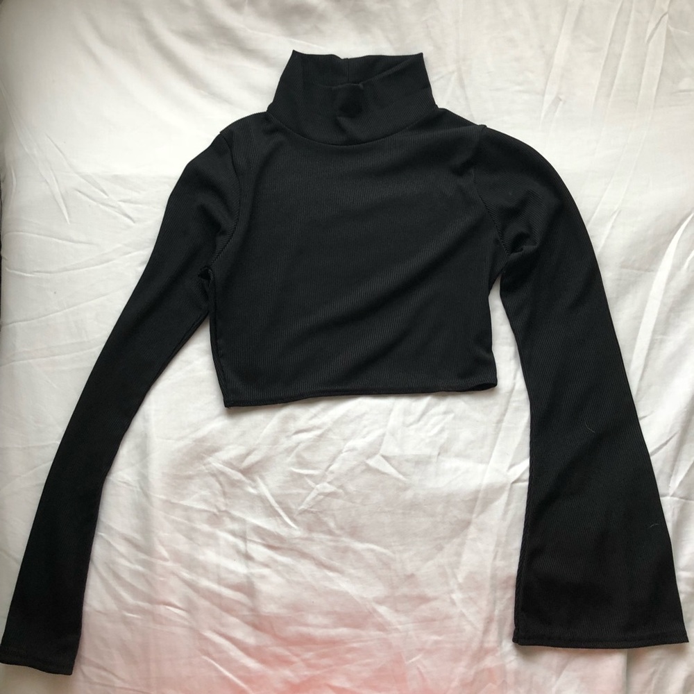 Black Nastygal turtle neck crop top